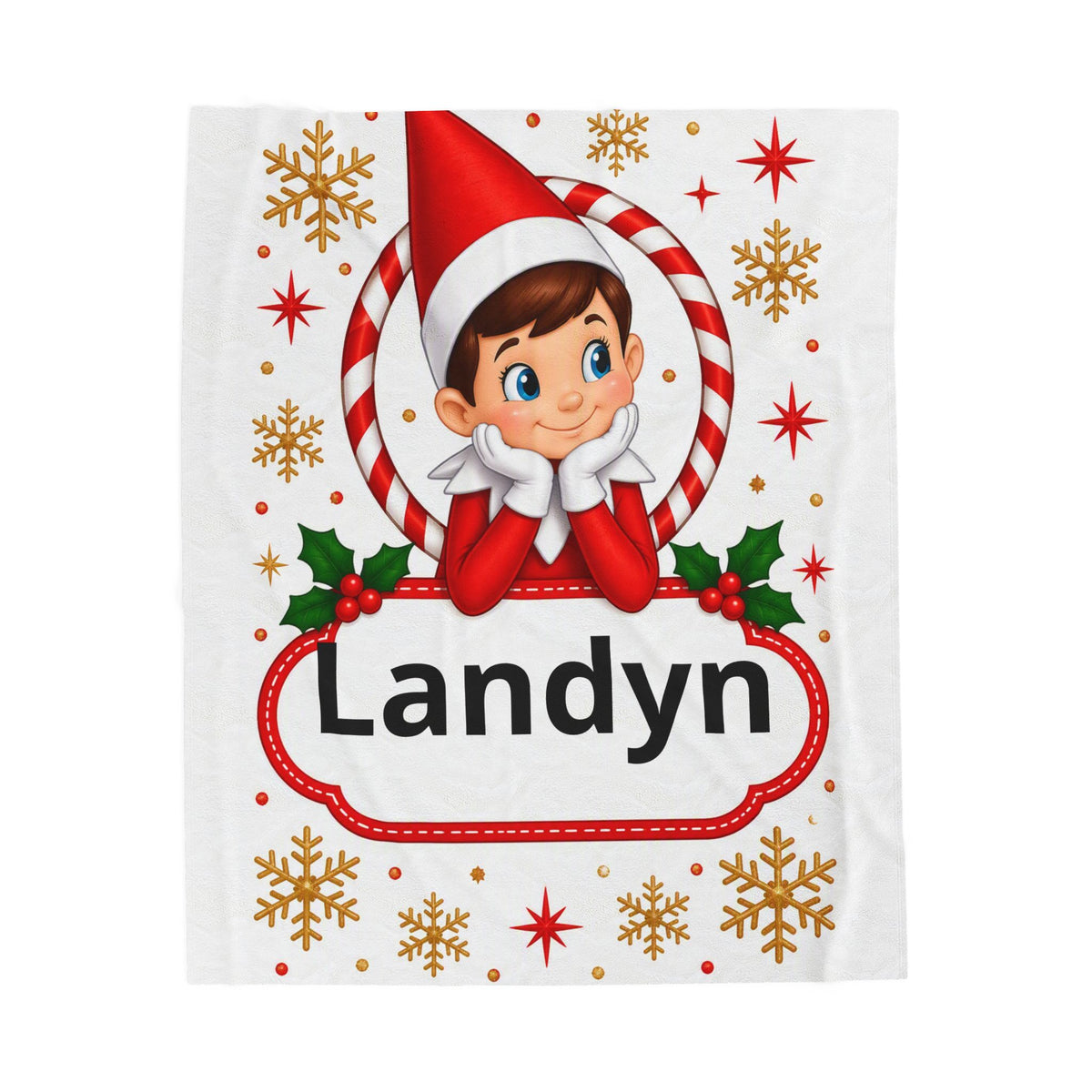 Boy Elf on the shelf blanket