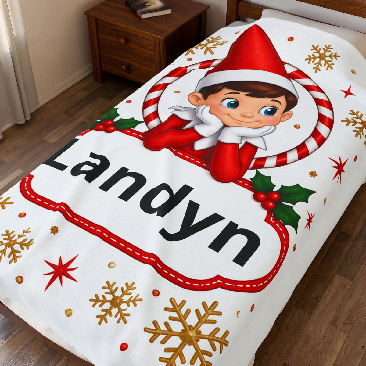 Boy Elf on the shelf blanket