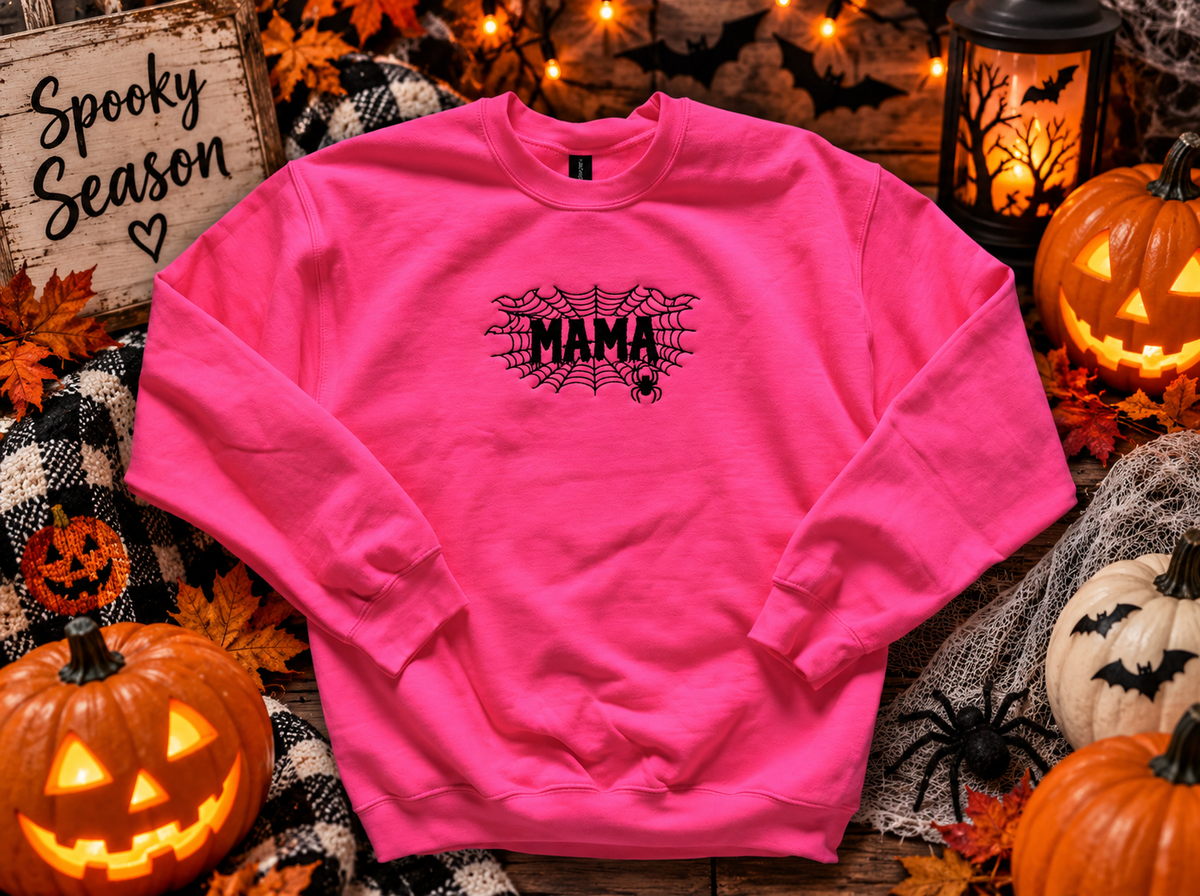 Embroidered MAMA Spooky spider sweatshirt