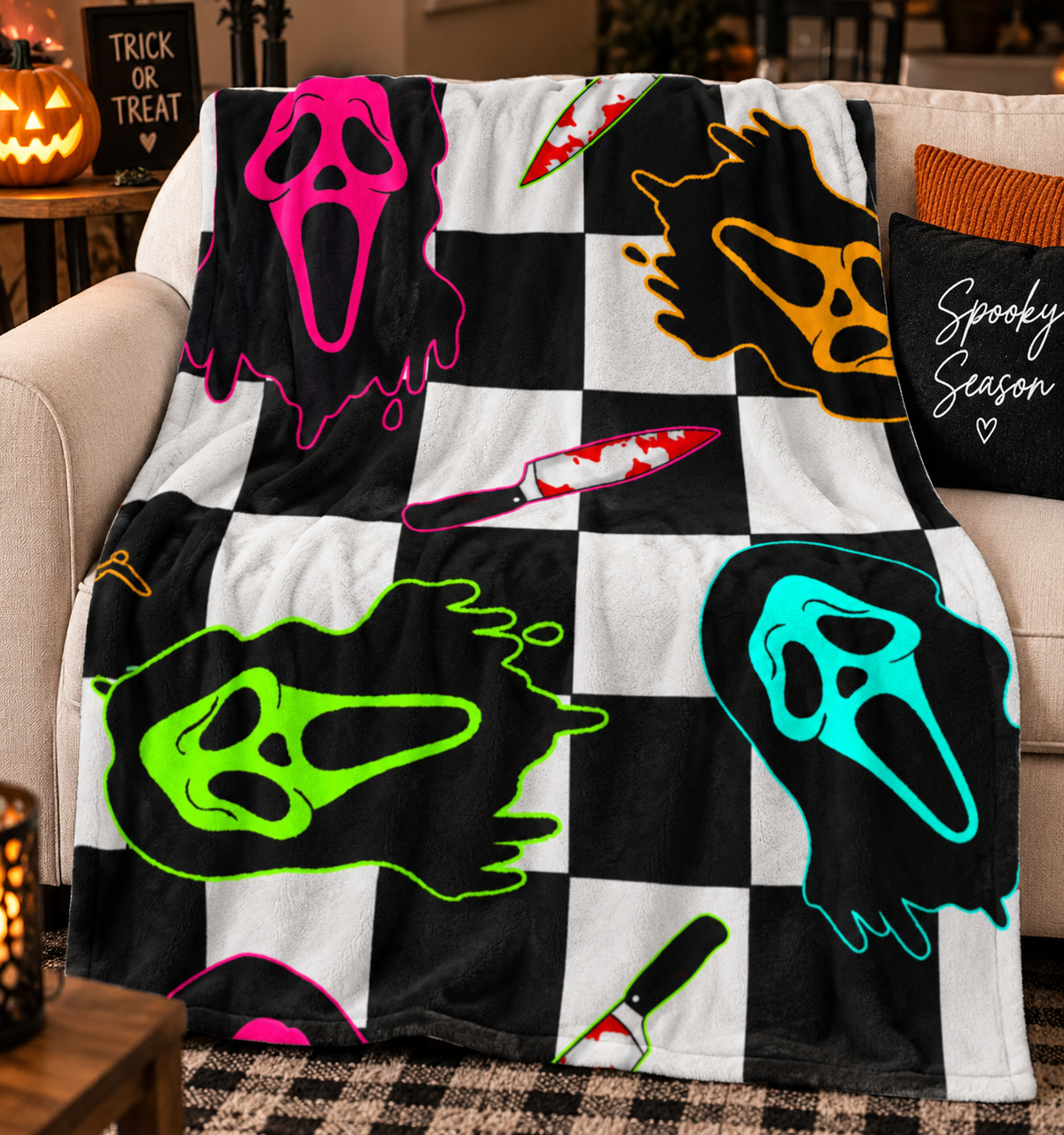 Neon Scream Plush Blanket