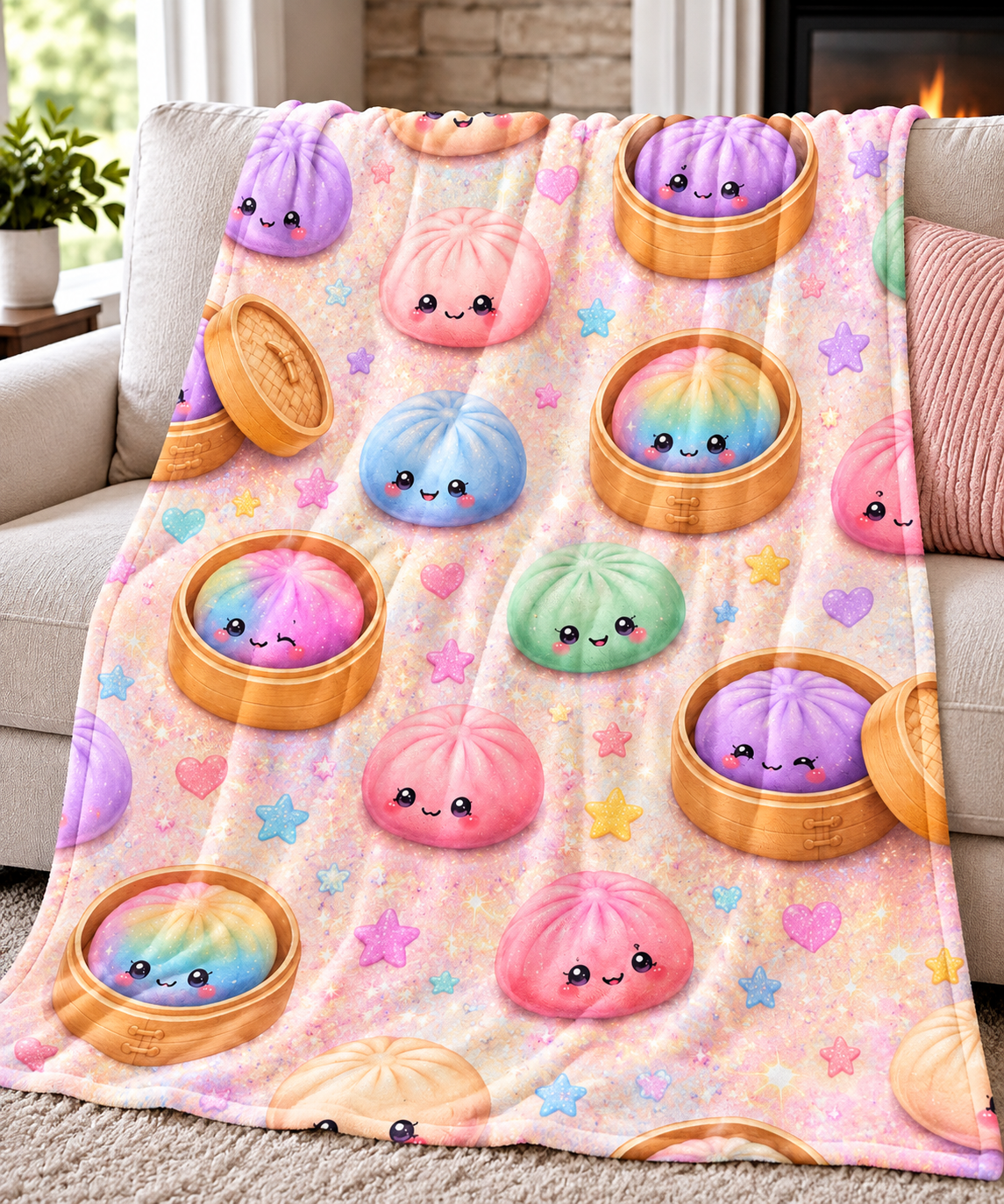 Rainbow dumpling blanket