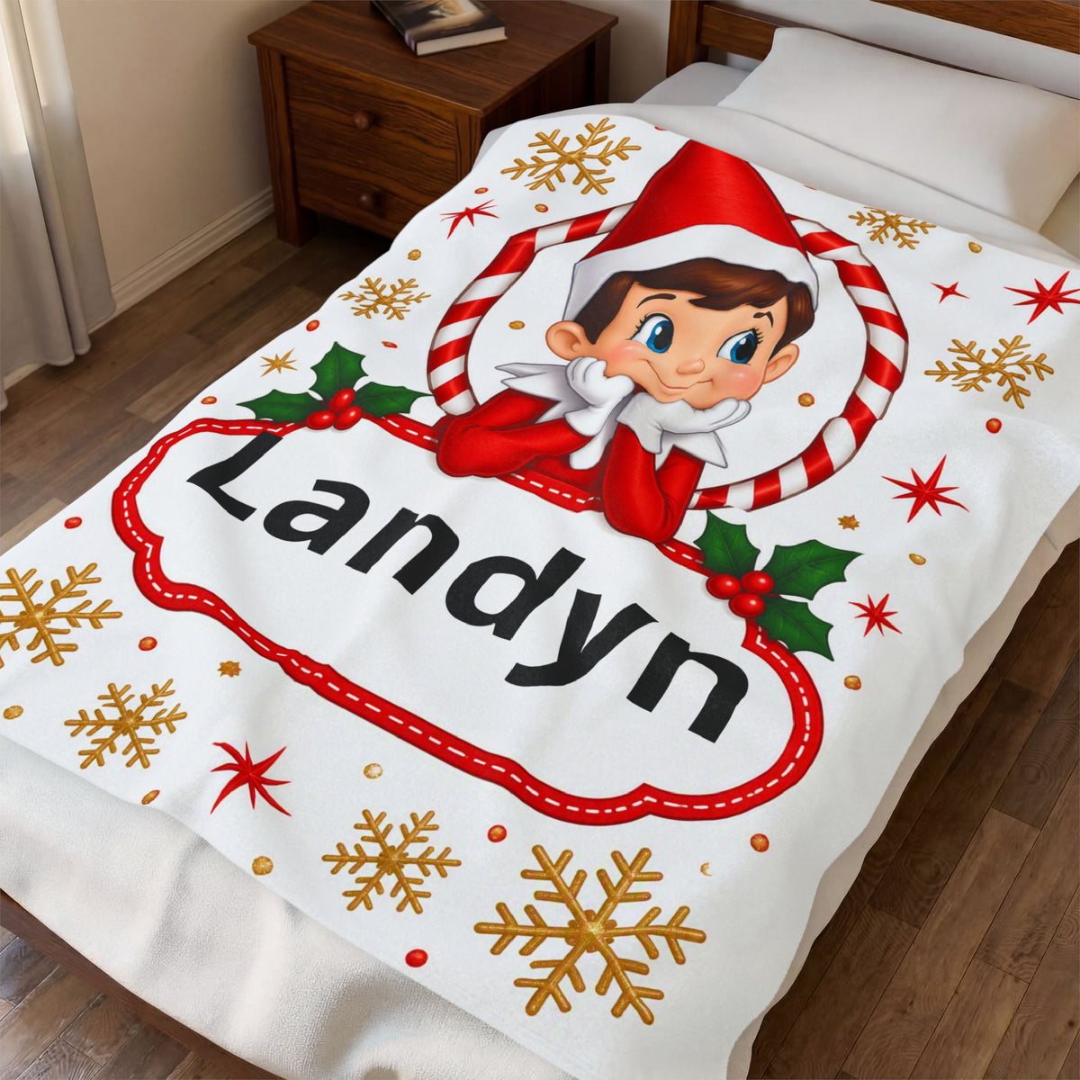 Boy Elf on the shelf blanket