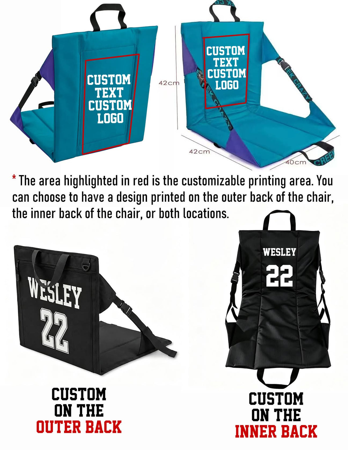 Custom stadium cushions