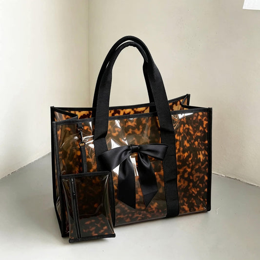 Tortoiseshell bow tote