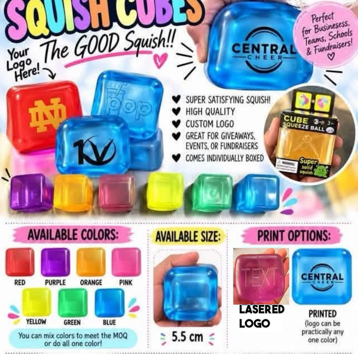 Personalized cube squishy round 1 (MOQ 5)