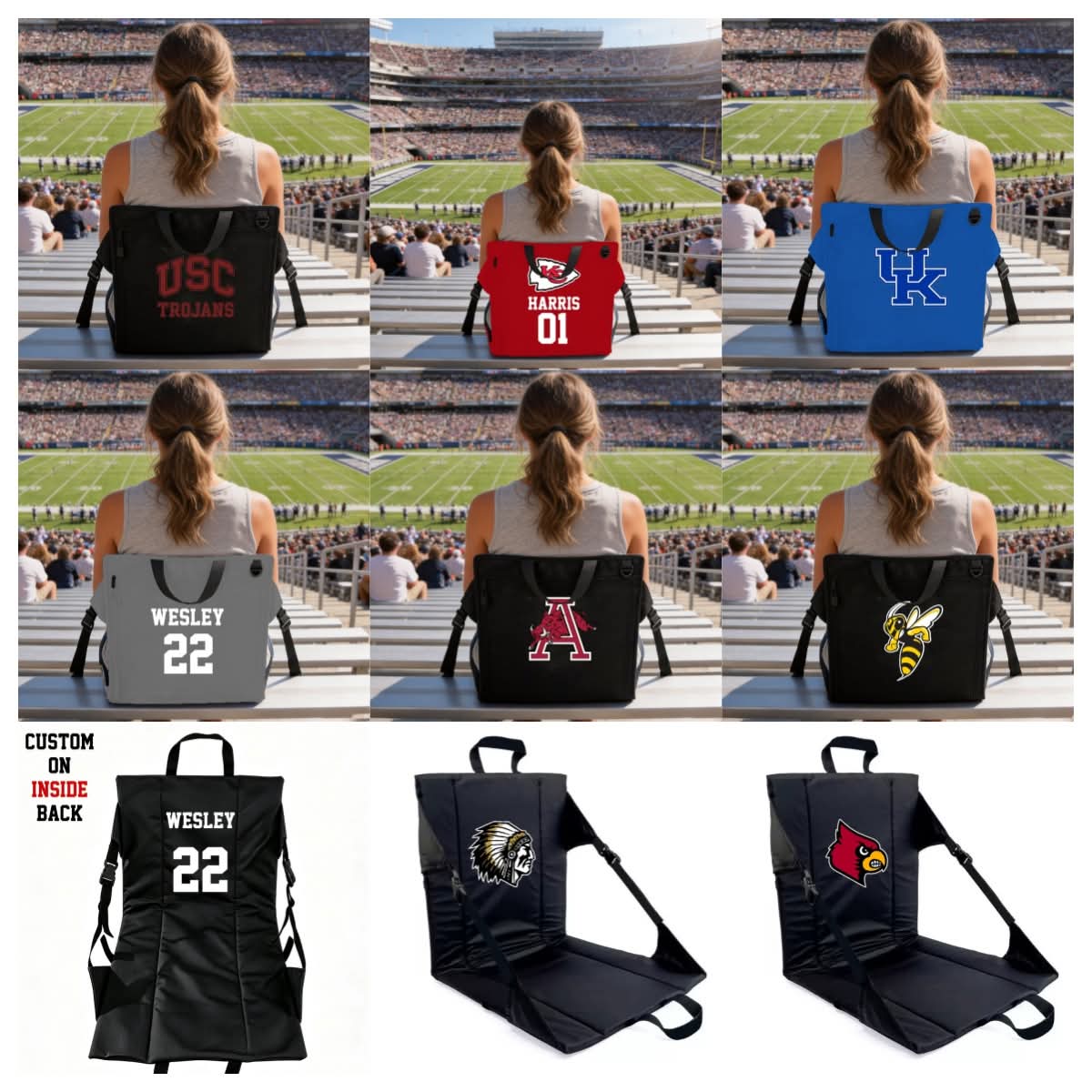 Custom stadium cushions