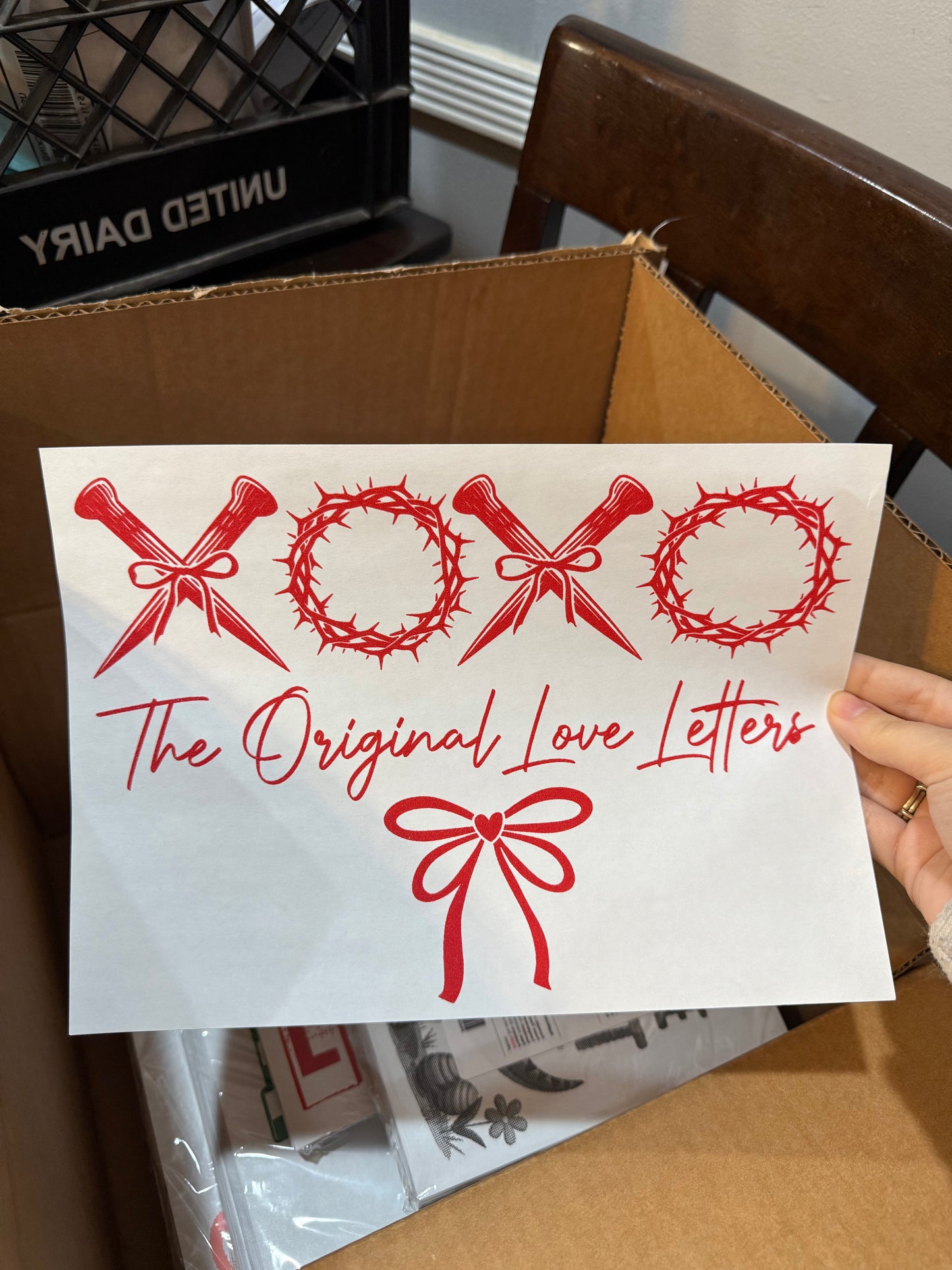 Original love letter screen print transfer